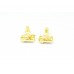 Women's Ear tops studs Earrings yellow Gold Plated white Zircon Stones designer